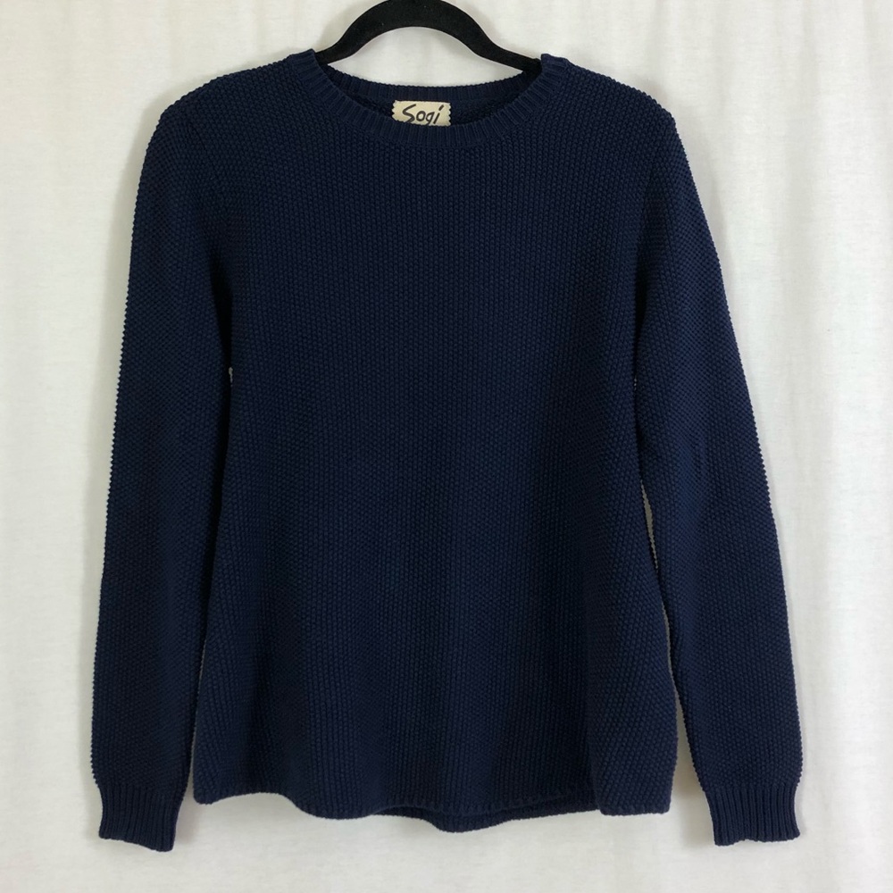 Sogi Navy Sweater with Zipper Shoulder